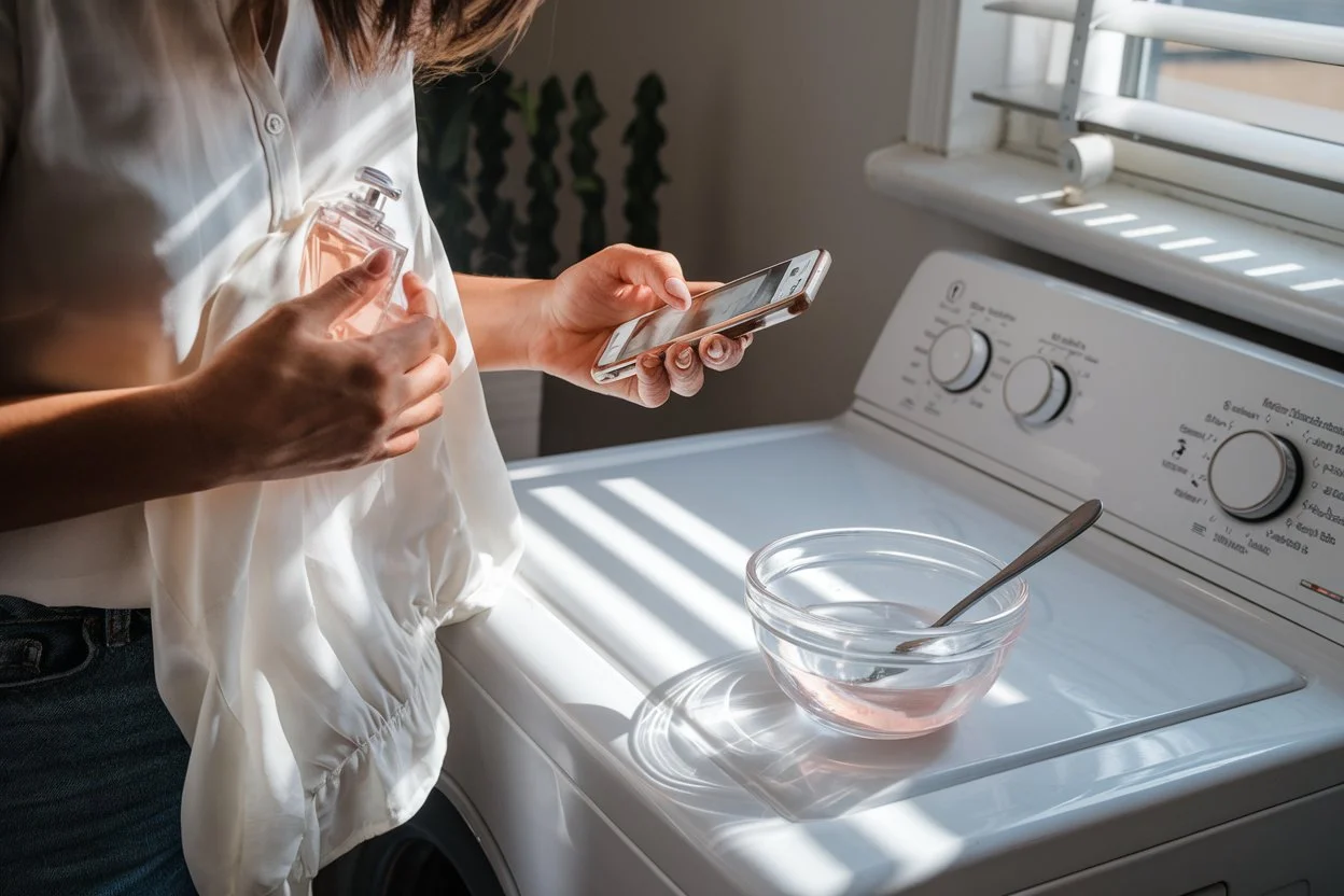 como tirar mancha de perfume da roupa